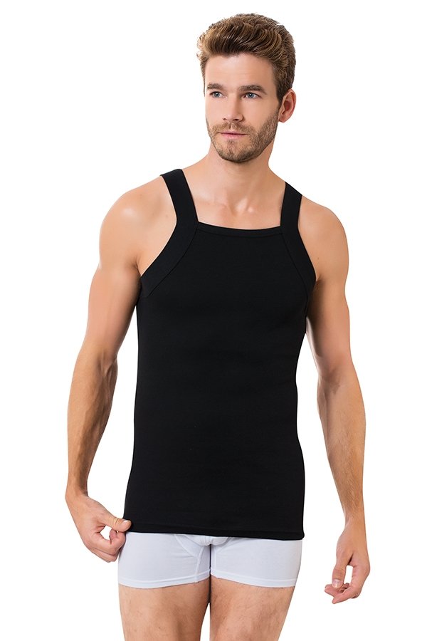 Pamuklu Askılı Spor Atlet Öztaş 1029 - Siyah