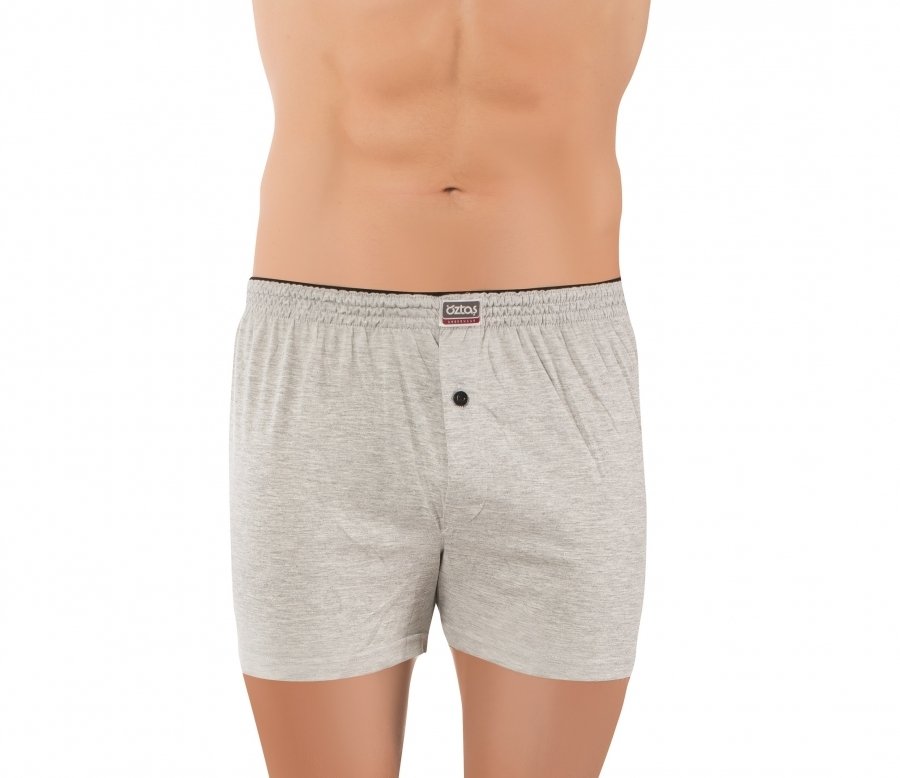 Pamuklu Esnek Bel Lastiği Erkek Boxer Öztaş 1128 - Gri Melanj