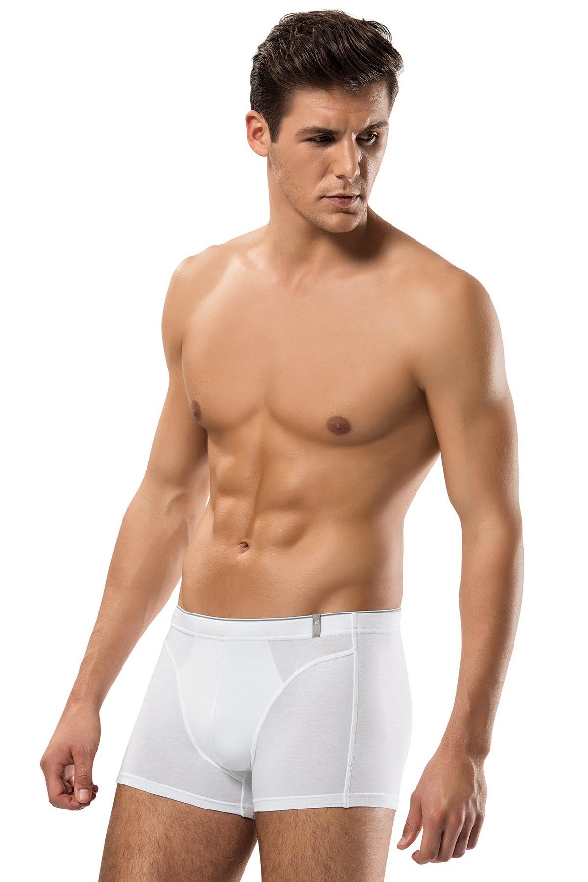 Pamuklu Elastan Esnek Bel Boxer Erdem 1479 - Beyaz