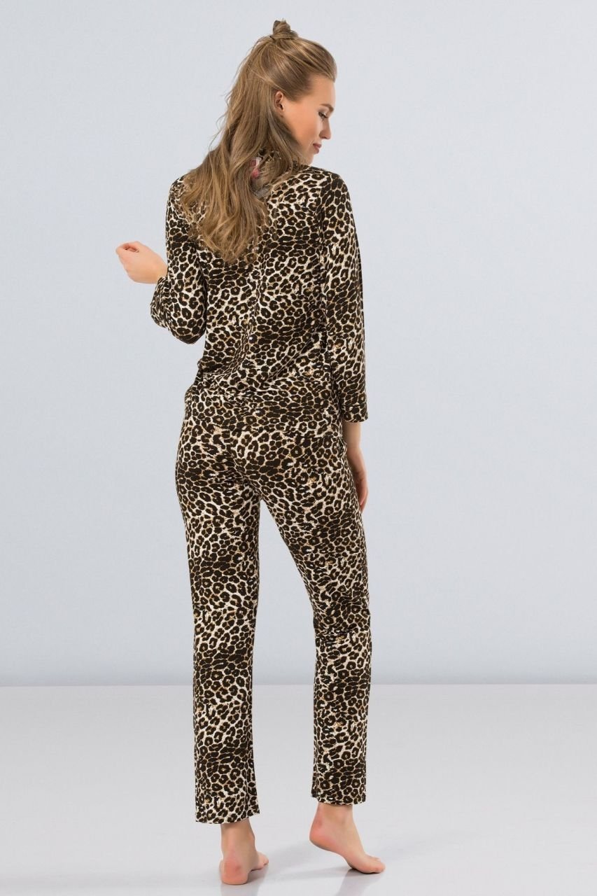 Pamuklu Düğmeli Kadın Pijama Takımı Türen 3261 - Görsel