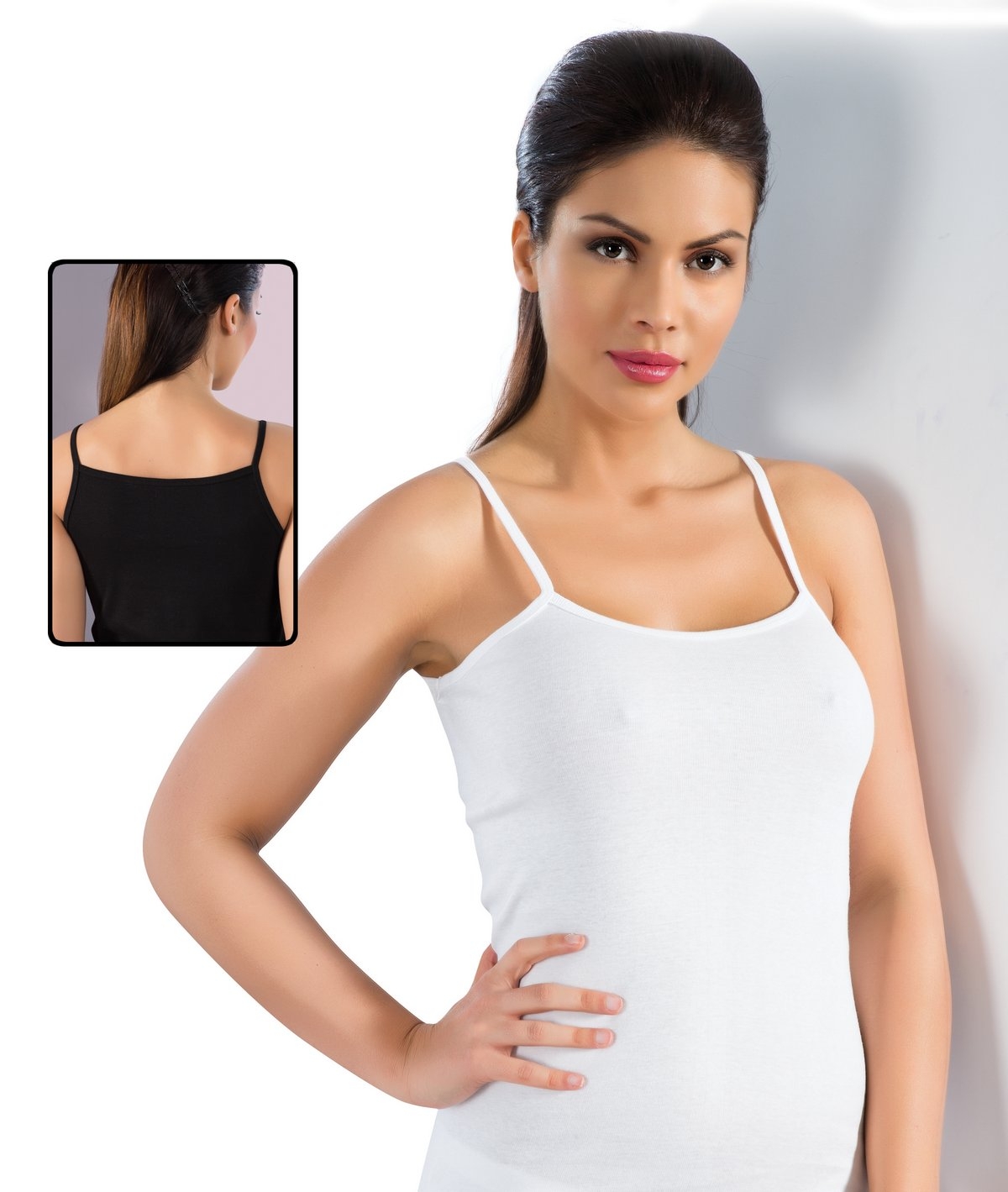 Pamuklu Nefes Alan Ribana İp Askılı Atlet Lüx DRM 050 - Beyaz