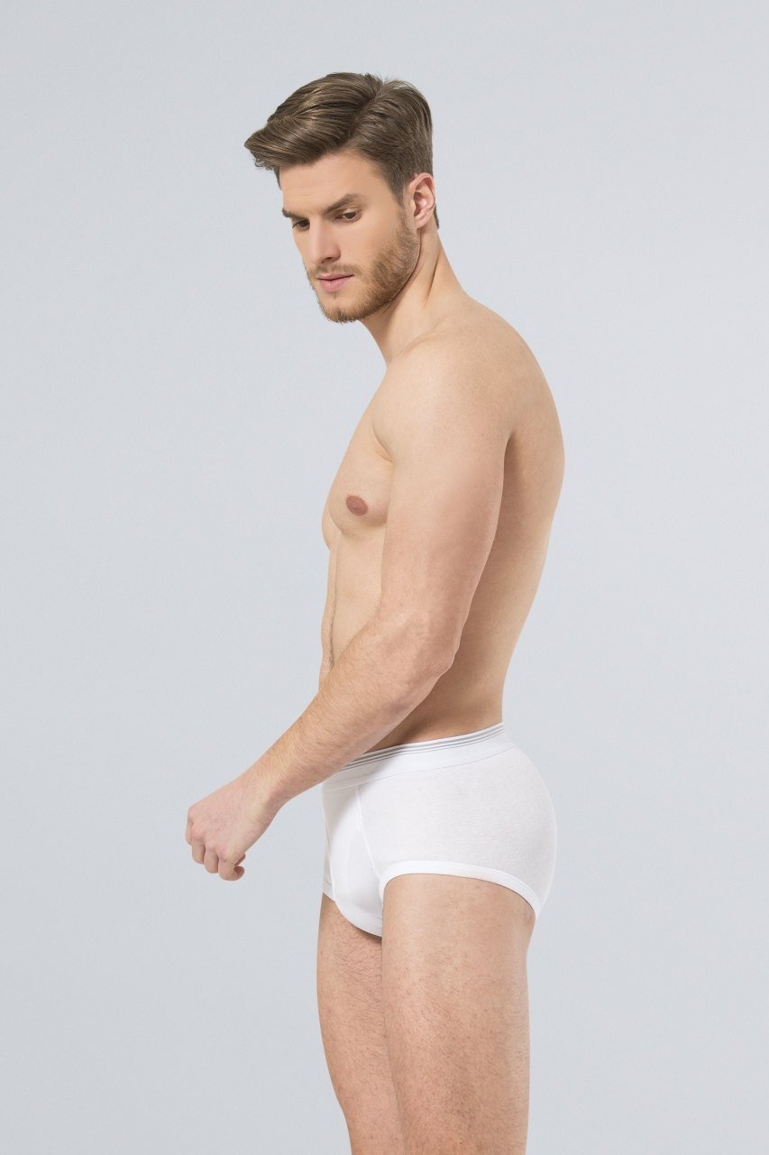 Yüksek Bel Pamuklu Ribana Slip Erkek İç Giyim Türen 120 - Beyaz