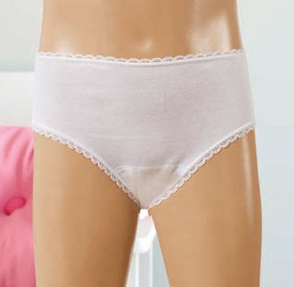 %100 Pamuklu Esnek Bel Lastiği Kız Çocuk Külot Lüx DRM 110 - Beyaz