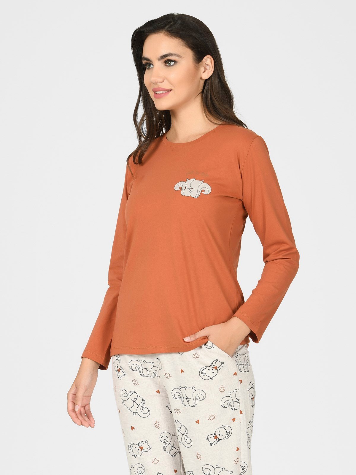 NBB Penye Kumaş Çiçek Desenli Kadın Pijama Takımı NBB 67049 - Görsel 2