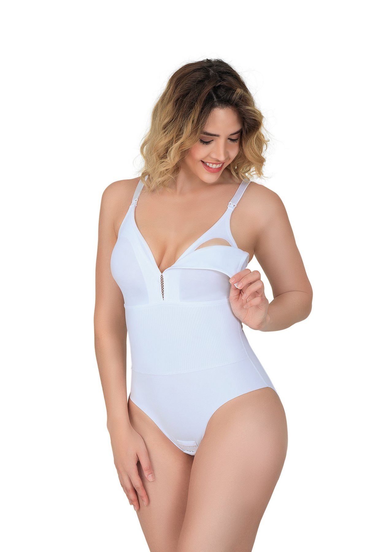 Sırt Destekli Lazer Emzirme Korse Emay 2944 - Beyaz