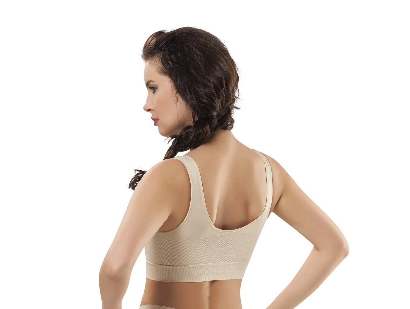 Kalın Askılı Pedli Büstiyer Mikrofibre Siyah Sistina 704 - Ten