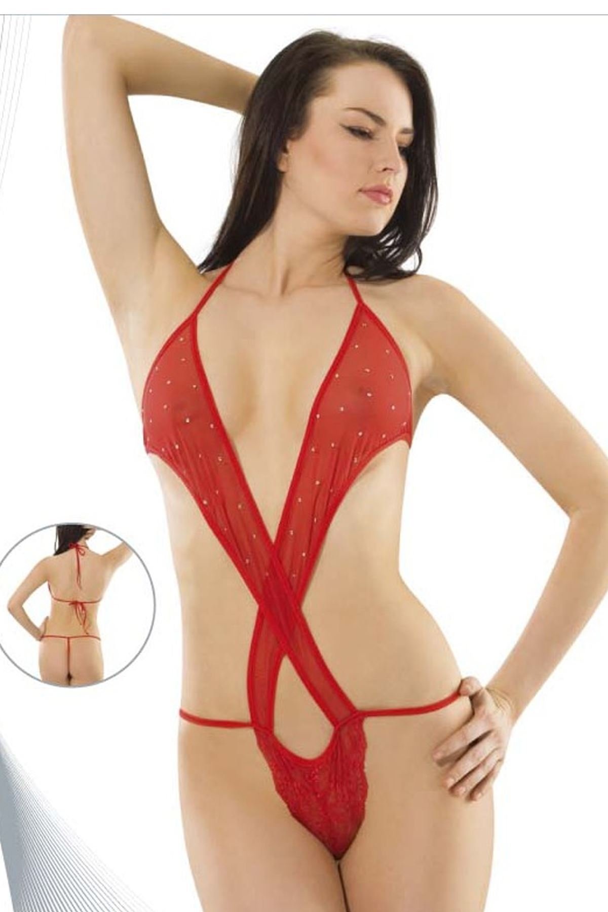 Dantel Polyamid Likra Tek Parça Fantezi Body Sistina 935 - Görsel