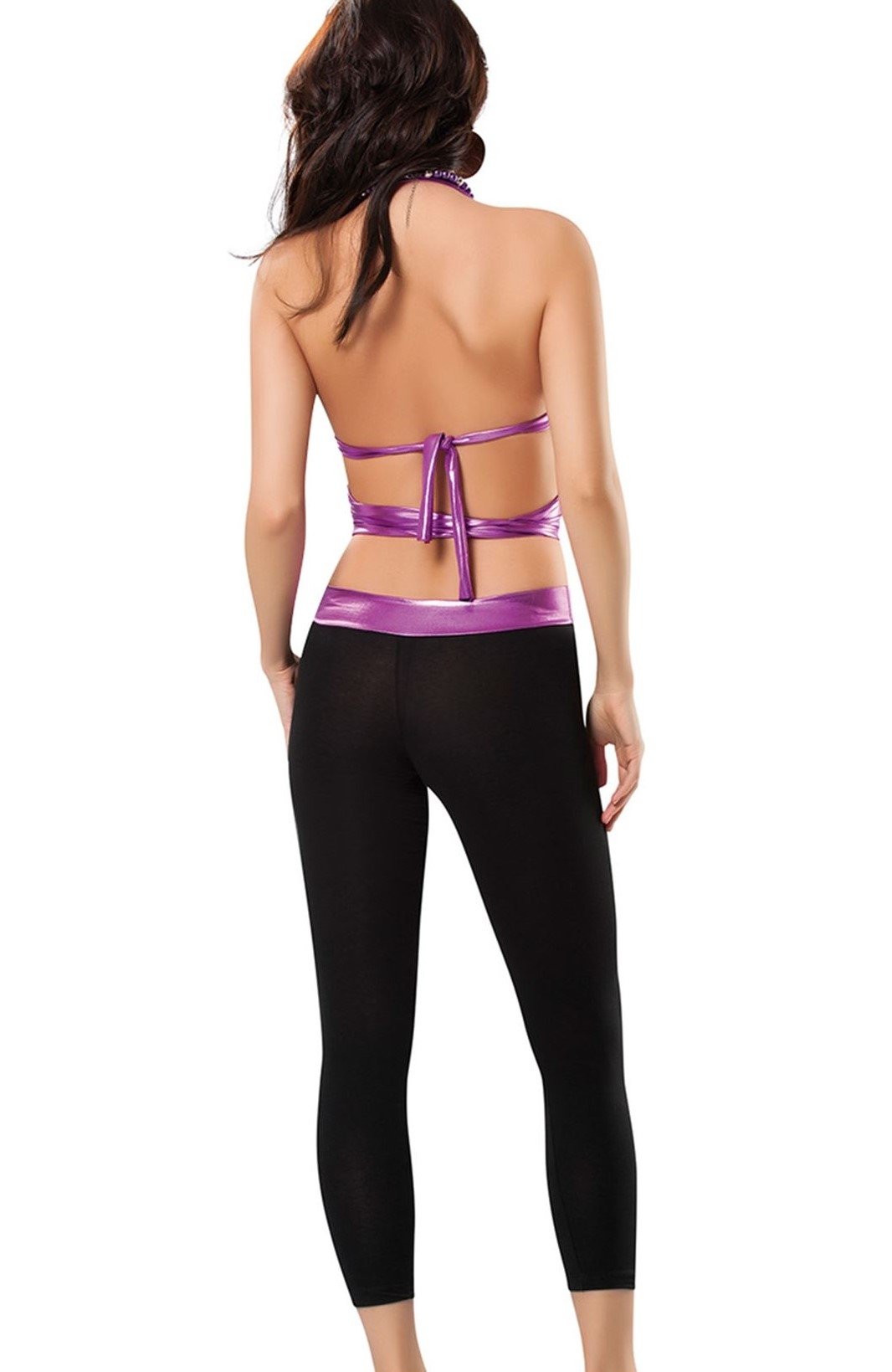 Lame Polyamid Elastan Deri Gece Elbisesi Sistina 461 - Fuşya