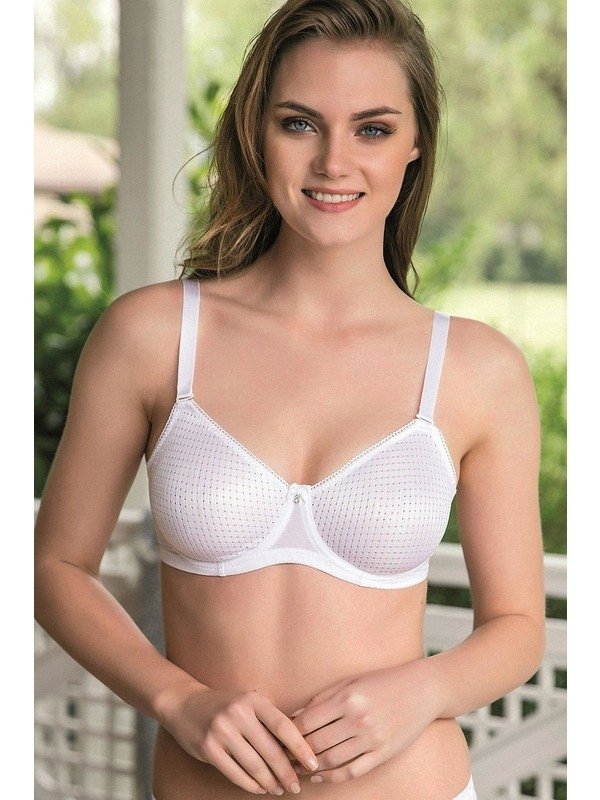 Dantel Detaylı Balenli Toparlayıcı Sütyen Yeni İnci 1710 - Beyaz