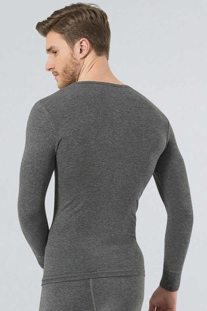 Termal Fırçalı İç Yüzey Uzun Kollu T-Shirt Türen 192 - Gri