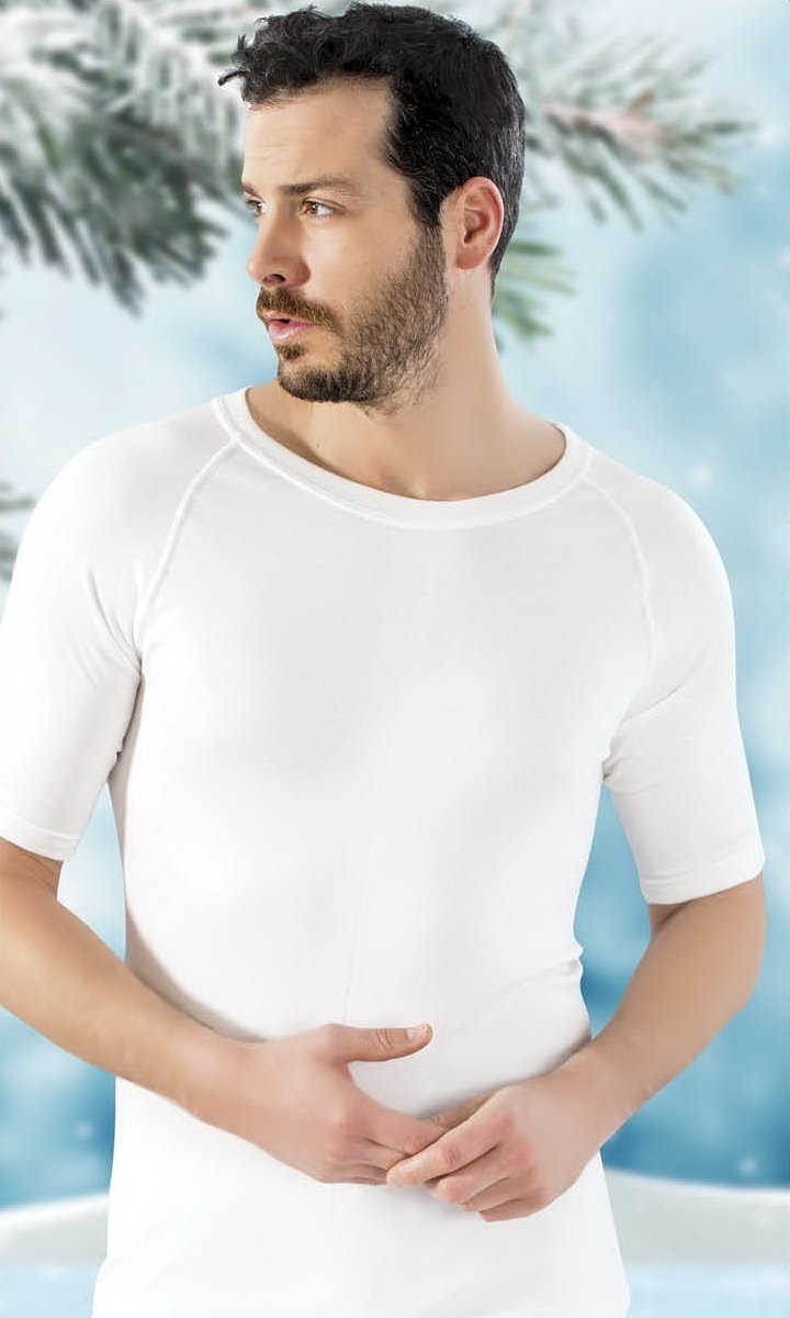 Lüx DRM Pamuklu Fırçalı İç Yüzey Termal Kısa Kol Erkek Fanila Lüx 914 - Görsel 2