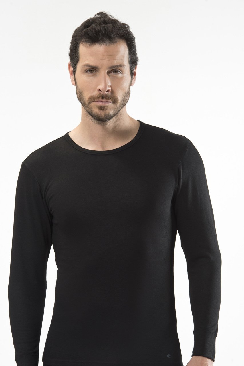Fırçalı İç Yüzey Termal Uzun Kol T-Shirt Cacharel 1603 - Siyah