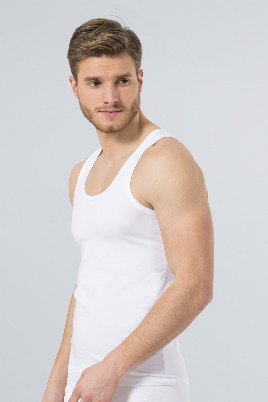 Likralı Pamuklu Beyaz Atlet Türen 163 - Beyaz