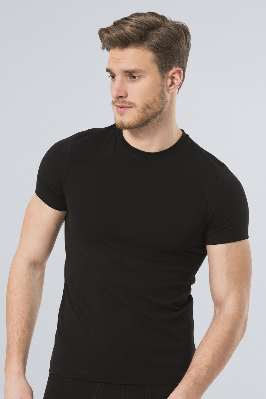 Pamuklu Ribana Kesim Erkek Atlet Türen 164 - Siyah