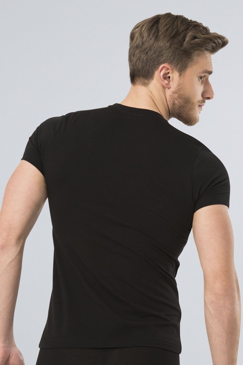 Pamuklu Ribana Kesim Erkek Atlet Türen 164 - Siyah