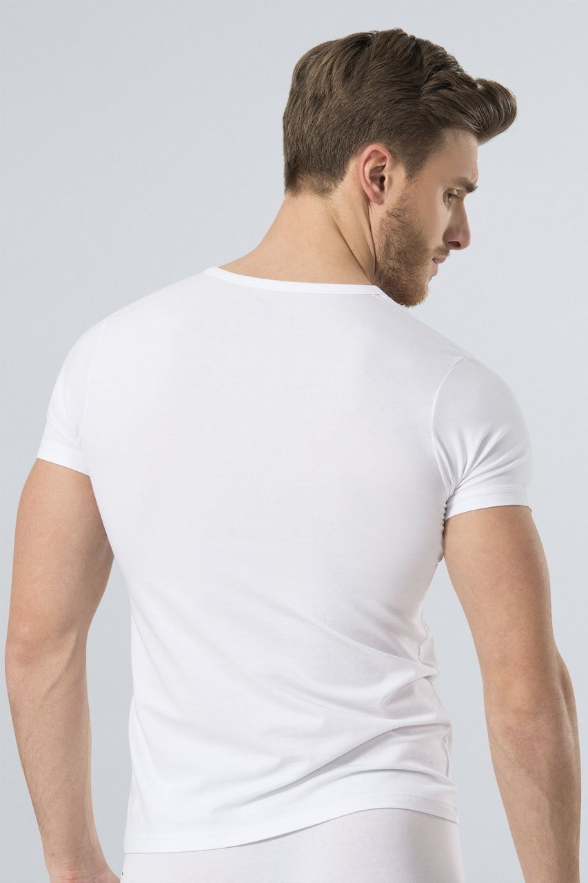 Ribana Kesim Likralı T-Shirt Türen 172 - Beyaz