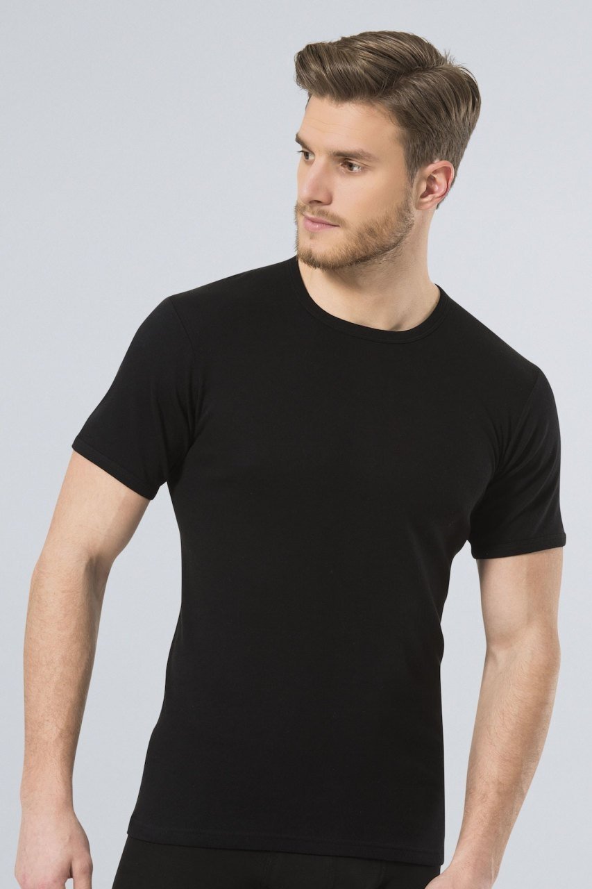 Pamuklu Ribana O Yaka Atlet Türen 102 - Siyah