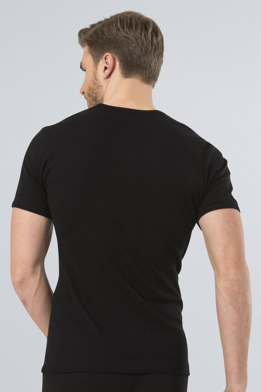 Pamuklu Ribana O Yaka Atlet Türen 102 - Siyah