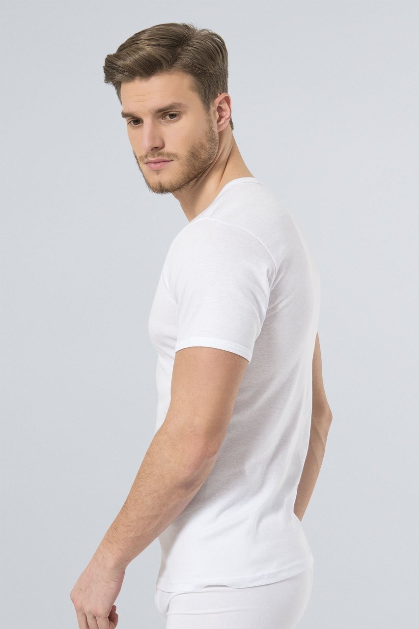 Ribana O Yaka Erkek Atlet Beyaz Türen 141 - Beyaz