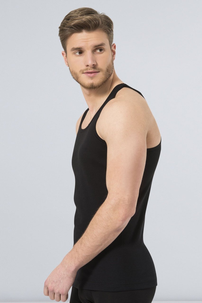 Pamuklu Uzun Boy Erkek Atlet Türen 131 - Siyah