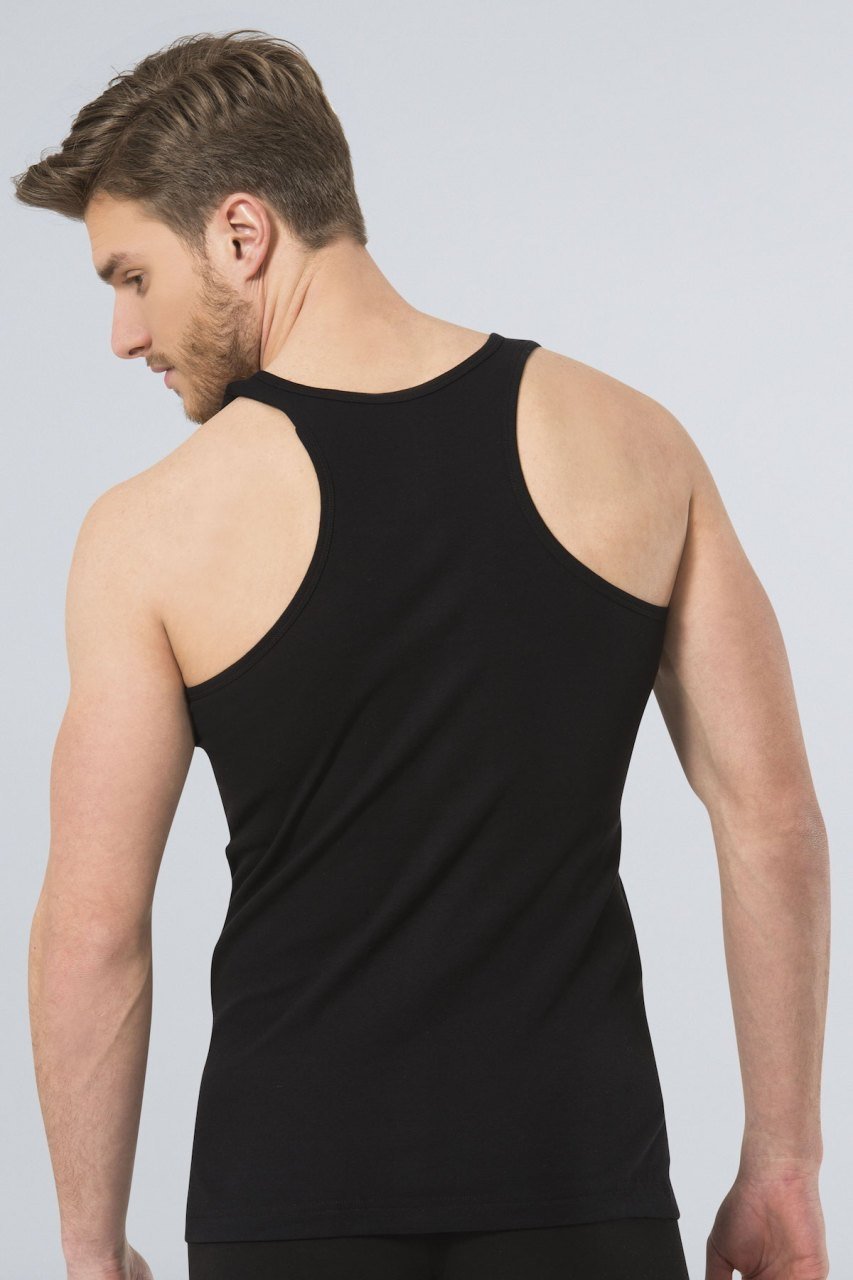 Pamuklu Uzun Boy Erkek Atlet Türen 131 - Siyah