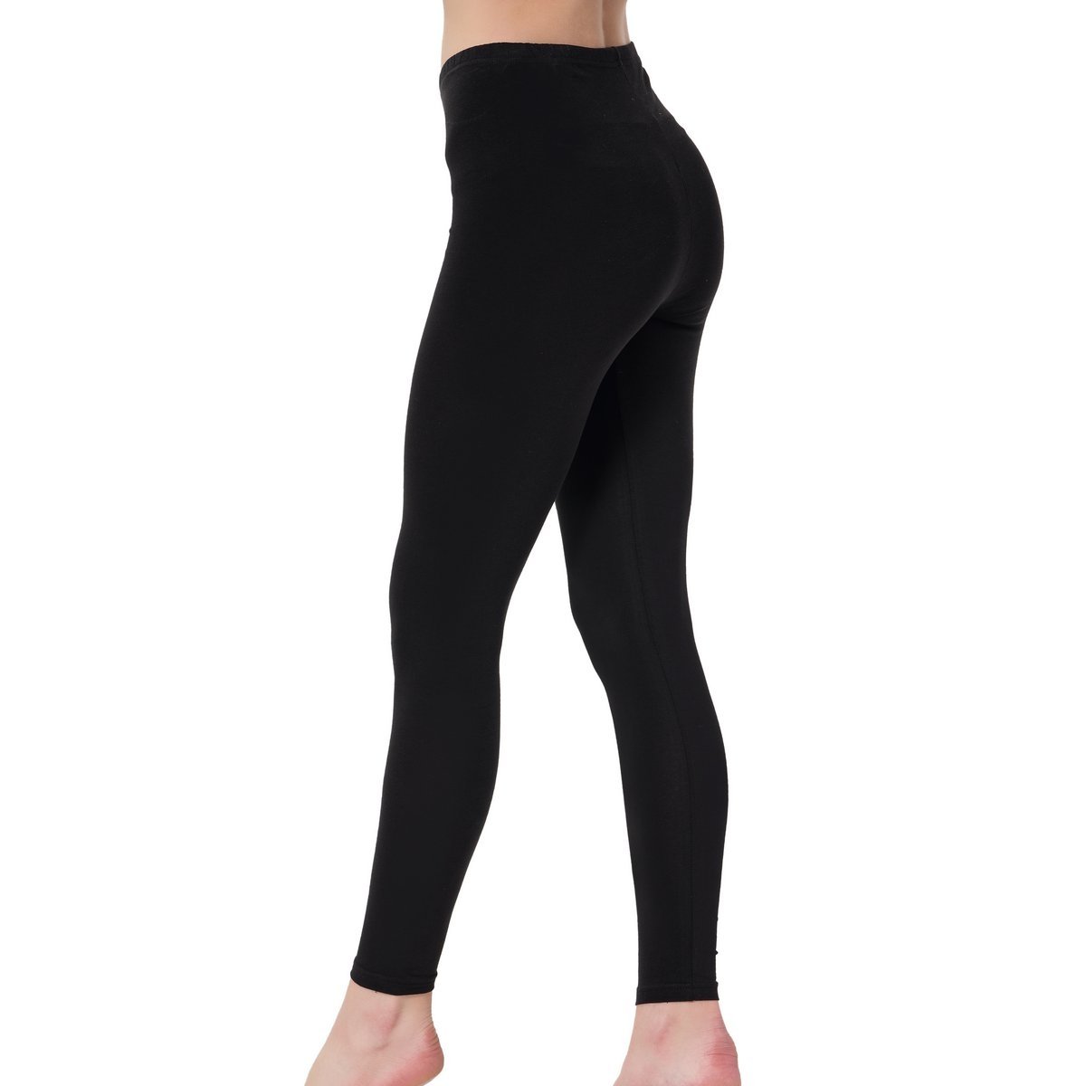 Yüksek Bel Pamuklu Uzun Tayt Lüx DRM 4000 - Siyah