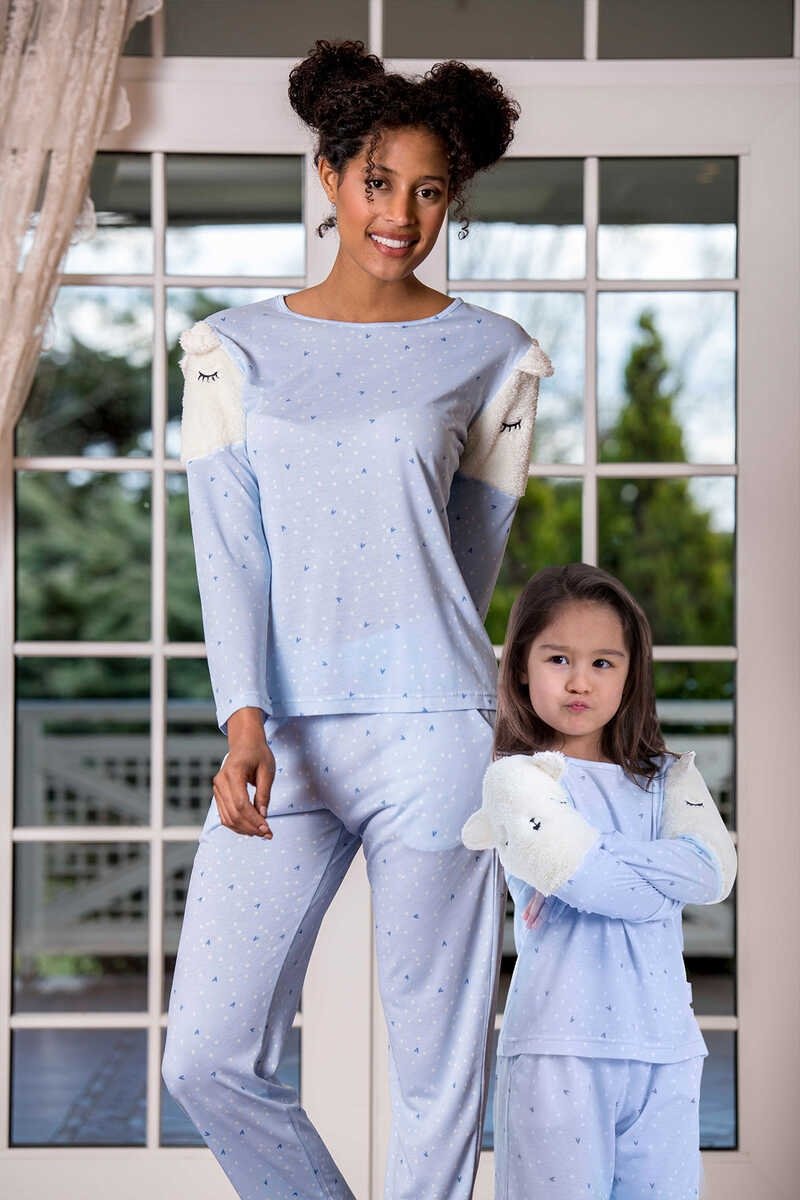 Yeni İnci Çiçek Desenli Viskon Kadın Pijama Takımı Yeni İnci 1618