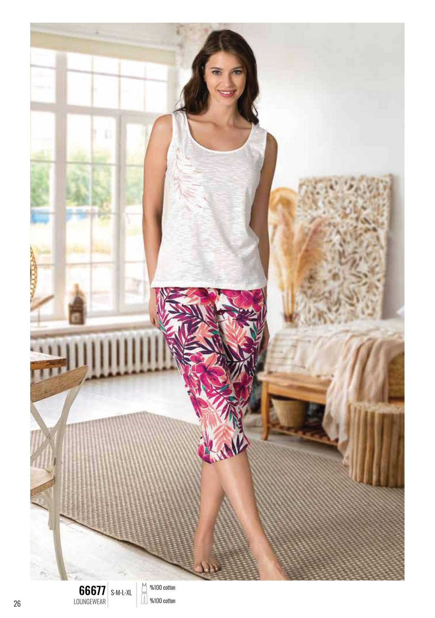 NBB Pamuklu Nefes Alan Yaz Pijama Takımı NBB 66677