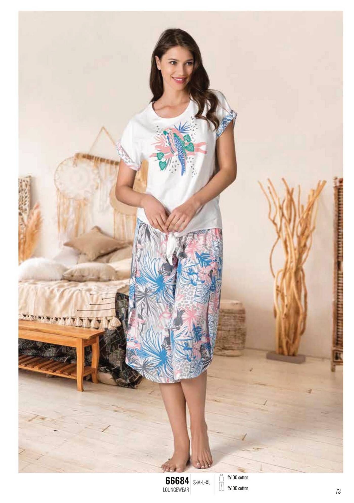 NBB Pamuklu Yaz Pijama Takımı NBB 66684