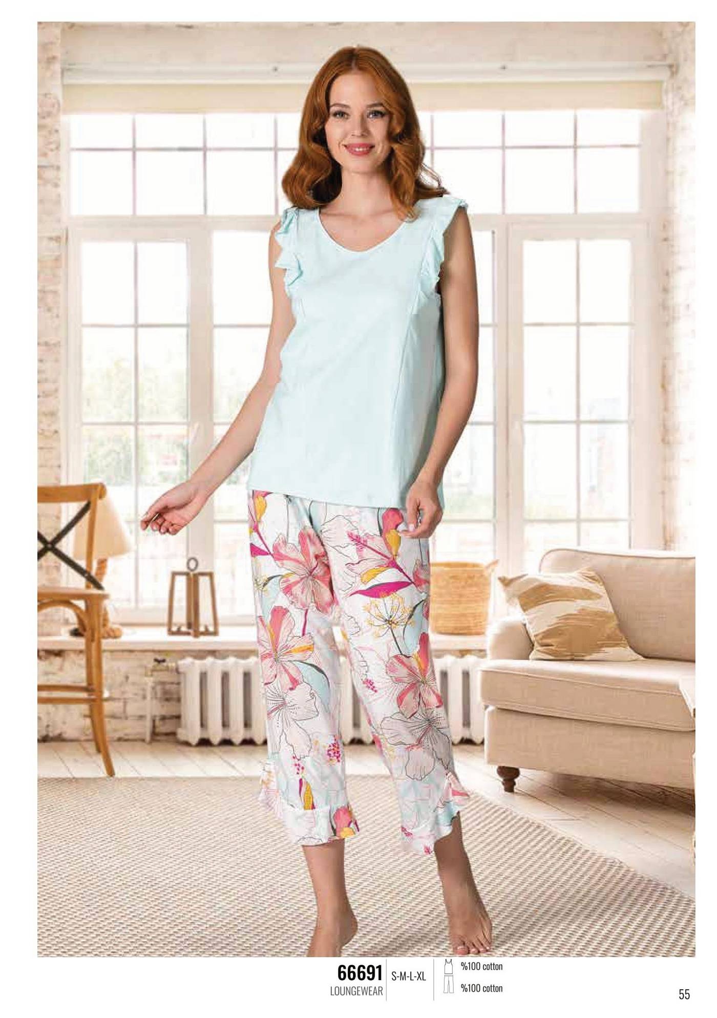 NBB Pamuklu Yazlık Pijama Takımı NBB 66691