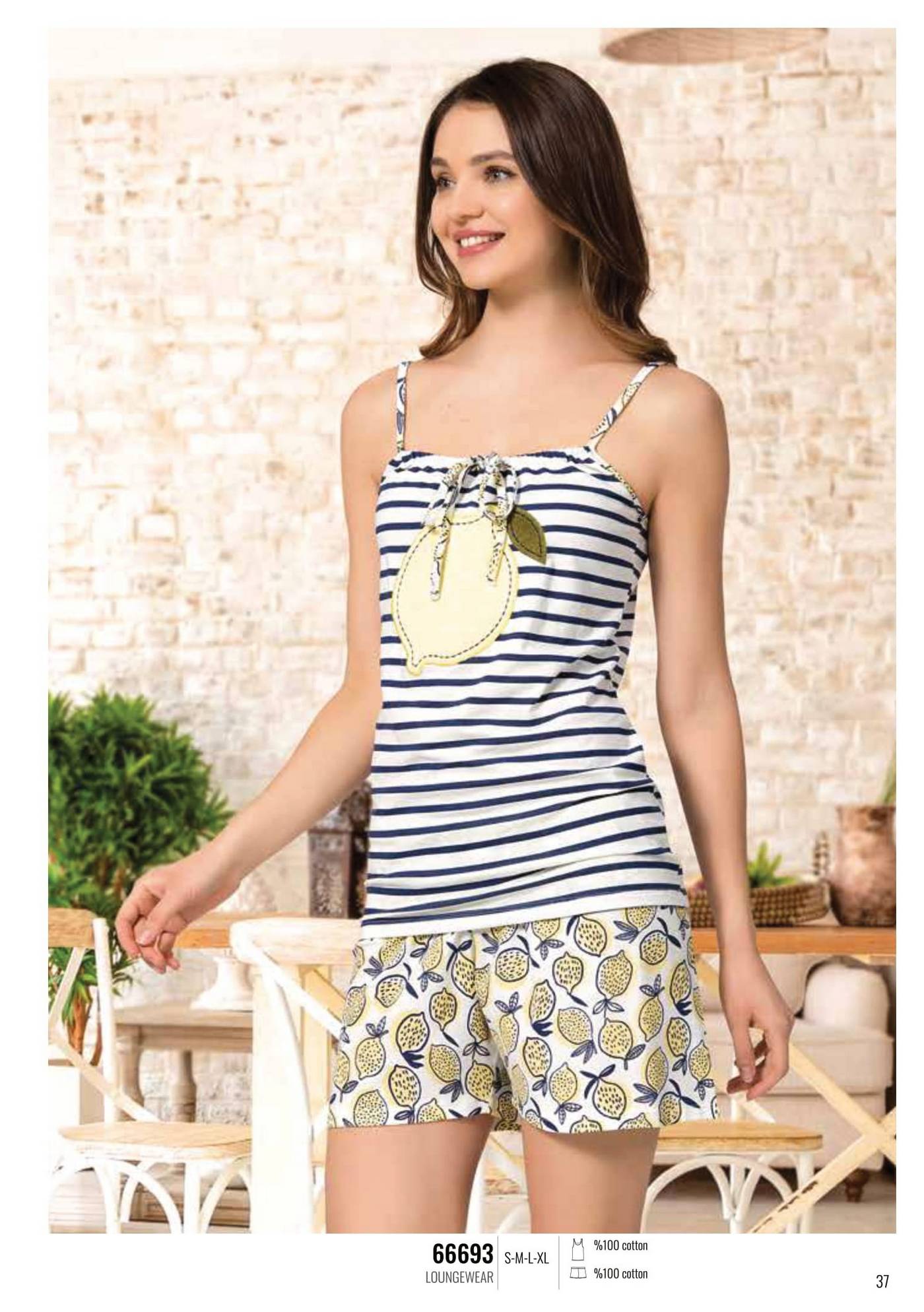 NBB Yazlık Pamuklu Pijama Takımı NBB 66693