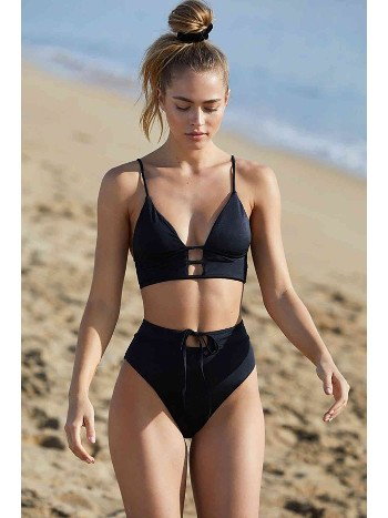 Angelsin Siyah Yüksel Bel Şık Bikini Takım