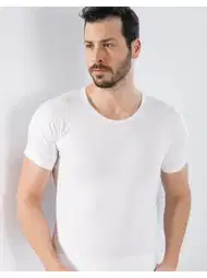 Pamuklu Elastan Bisiklet Yaka Erkek Atlet Lüx DRM 150
