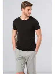 Slim Fit Pamuklu Siyah Erkek Atlet Cacharel 2169