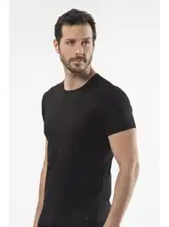 Pamuklu Ribana O Yaka Kısa Kollu T-Shirt Cacharel 1305