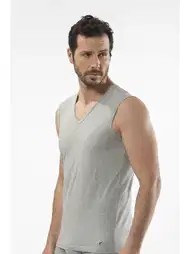 V Yaka Ribana Kesim Erkek Atlet Cacharel 1304