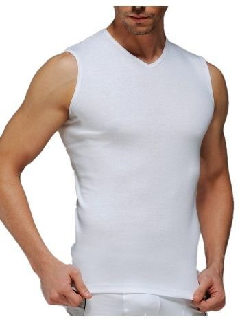 Ribana V Yaka Kolsuz Atlet Siyah Pamuk Çift Kaplan 921