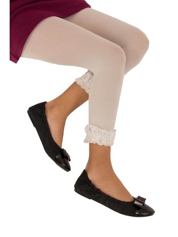 Dantelli Bilek Kısmı Mikro Çocuk Tayt Dore 9581