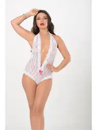 Dantel Tek Parça Açık Sırt Body Sistina 924