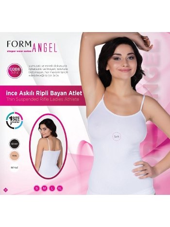 İnce Askılı Pamuklu Bayan Atlet Form Angel 5312