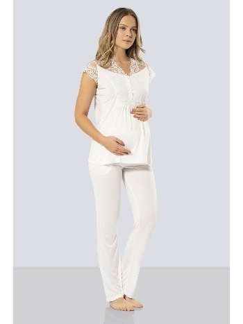 Esnek Bel ve Emzirme Açıklığı Hamile Pijama Takımı Türen 3294