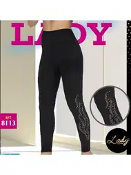 Yüksek Bel Esnek İşlemeli Tayt Lady 8113