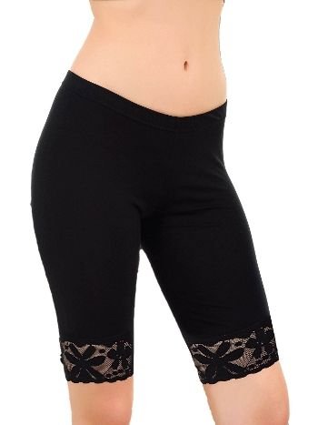 Pamuklu Dantelli Yüksek Bel Kısa Tayt Lady 1015