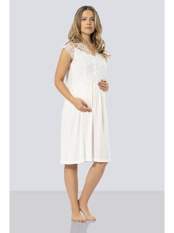 A Kesim Pamuklu Lohusa Hamile Gecelik Türen 3296