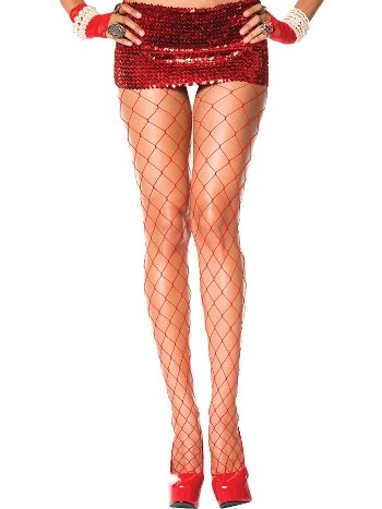 Merry See Seksi Fileli Çorap Kırmızı