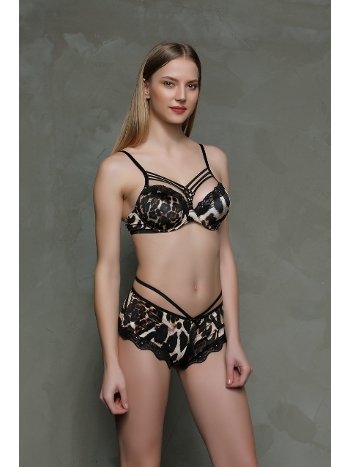 Leopar Desenli Destekli Sütyen Külot Takımı Moonlight 306