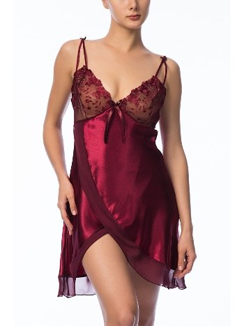 Saten Dantel Biye Detaylı Gecelik Sabahlık Takım NBB 3820