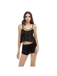 Dantel Detaylı İnce Askılı Atlet Şort Takım NBB 3259