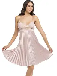 İp Askılı Saks Mavi Kısa Gecelik NBB 3263