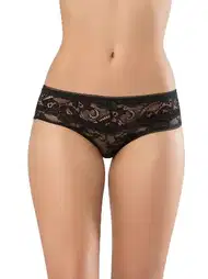 Pamuklu Dantelli Slip Külot Siyah Erdem 7122